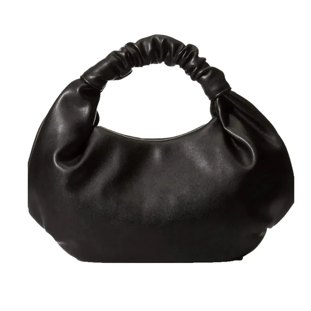 Hobo Pocketbook NEW Black Faux Leather Soft Top Handle Going Out Purse Tote Bag